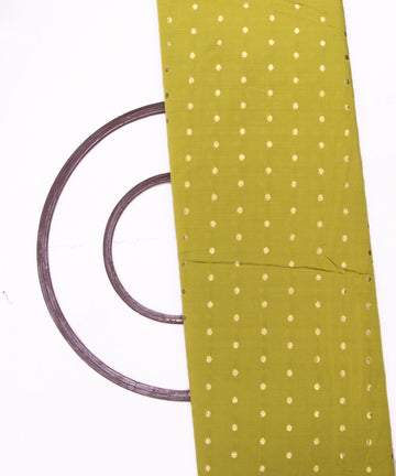 Mehandi Colour Dot Pattern Taffeta Silk Fabric